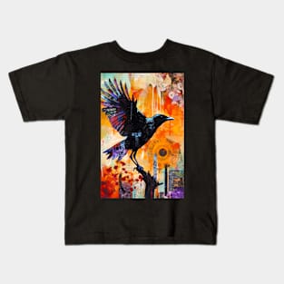 Summer Crow in the Sun Kids T-Shirt